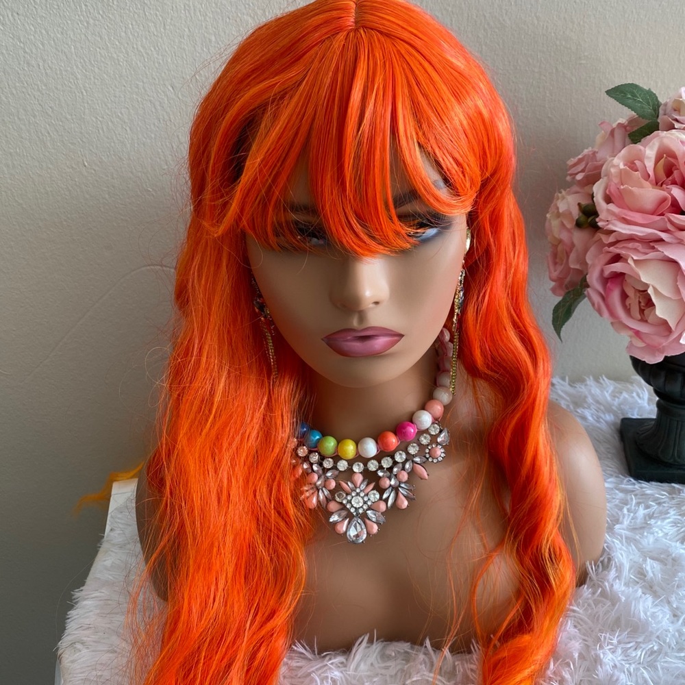 Orange ombré mermaid wig - Picture 3 of 5